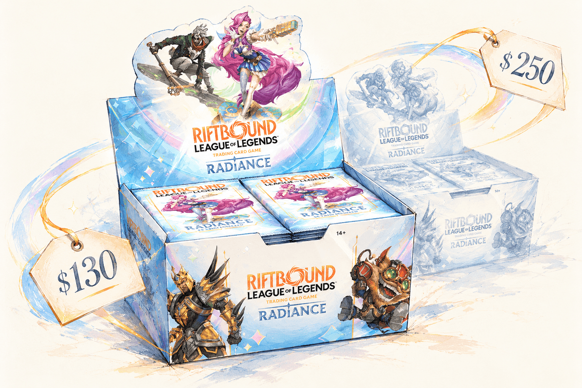Riftbound Radiance před vydáním: stejný booster box od 130 do 250 dolarů